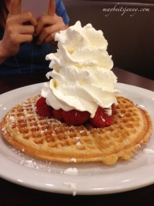 Waffle with Strawberry Whip Cream w/ Nuts - $12.75 (!)