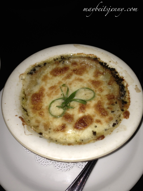 Onion Soup Gratinee - not bad, but pretty salty.